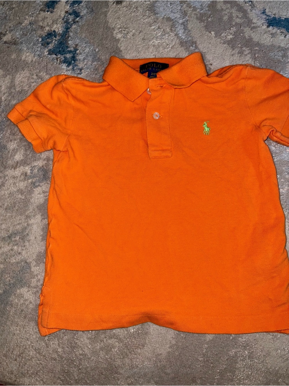 Polo by Ralph Lauren Bright Orange Kids Polo with Lime Logo